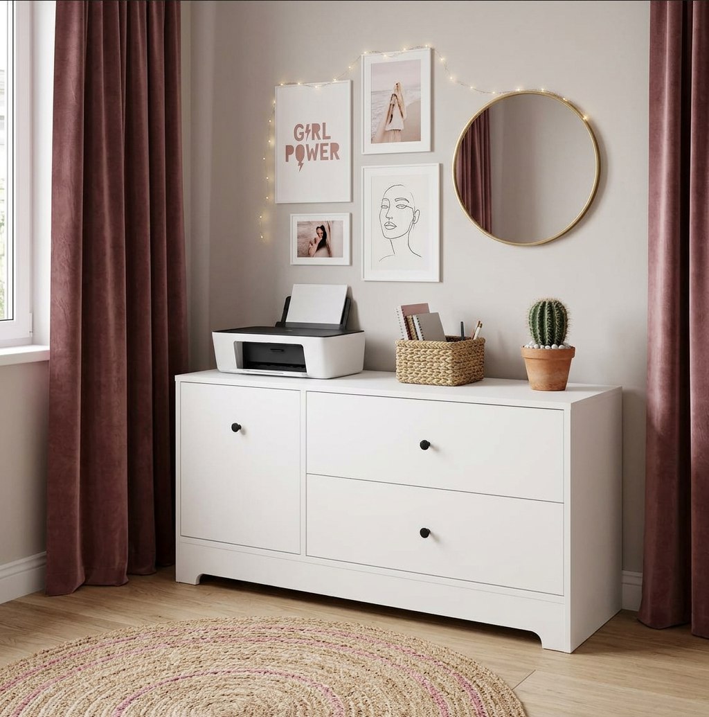 Тумба-комод 1200 мм коллекции Норд (цвет белый) 