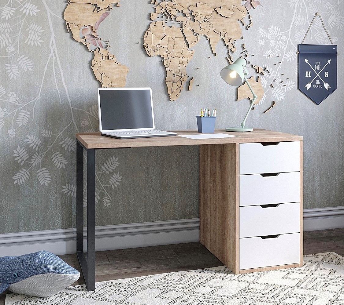 Стол Соло 1200 мм (дуб каньон+белый)