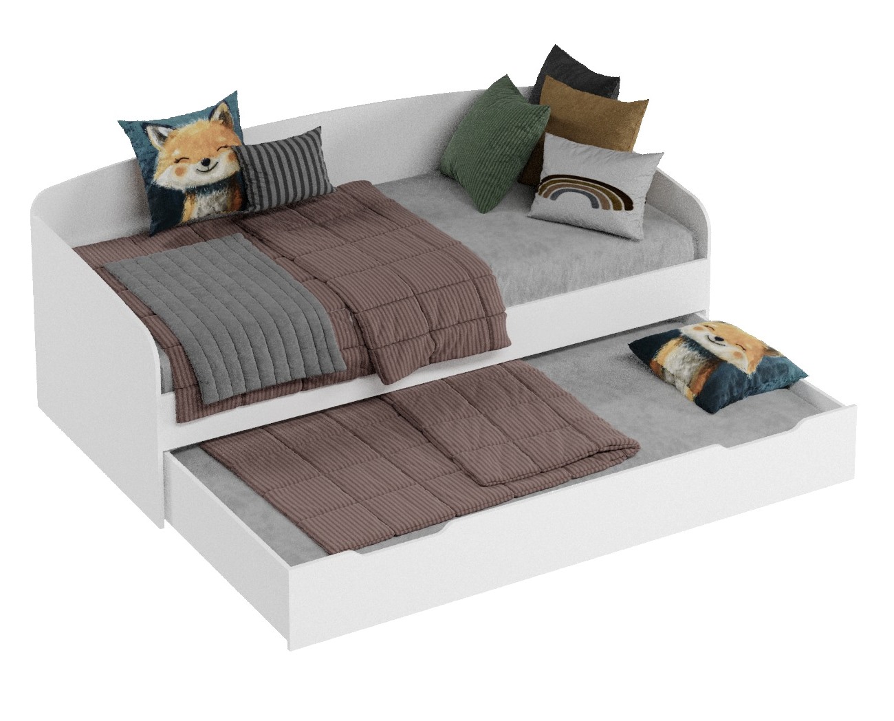 Кровать 2-х ярусная выдвижная Двушка 190х90 + 180х80 (цвета разные)