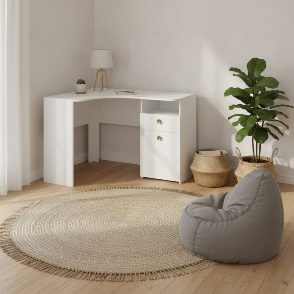 Стол угловой 1400 мм коллекции Умка NEW (ручки - дуб)