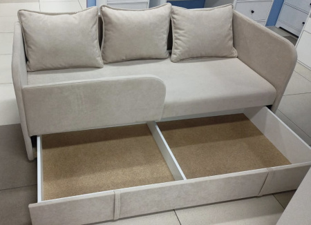 Диван-кровать Кэви (всё в комплекте). Велюр Velutto Бежевый от Династия Kids