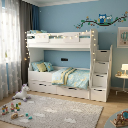 Кровать 2-х ярусная Альфа МИНИ 180х80  от Династия Kids