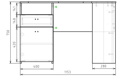 Стол угловой (вяз швейцарский) левый/правый от Династия Kids