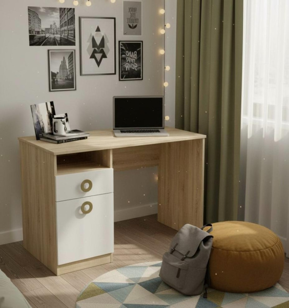 Стол письменный Комфорт (дуб сонома + белый) 