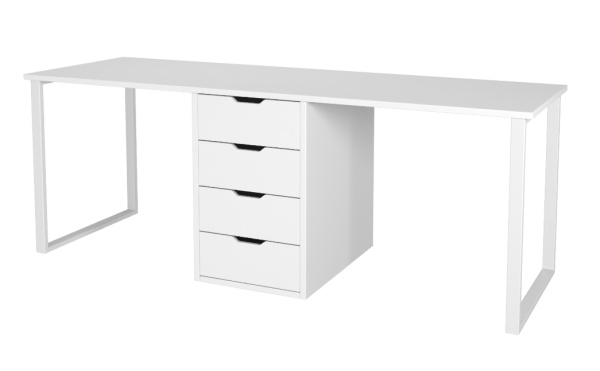 Стол Дуэт 2200 мм (белый + опоры белые). Столешница 22 мм от Династия Kids