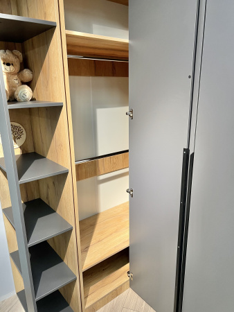 Шкаф распашной + шкаф угловой + пенал коллекции Брайт Графит от Династия Kids