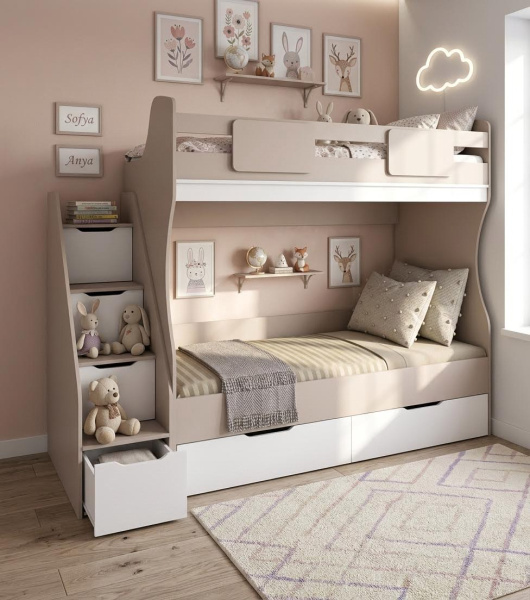 Кровать 2-х ярусная МИА (цвета разные) 180х80 от Династия Kids