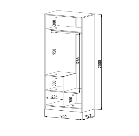 Шкаф гардеробный коллекции Мозаика от Династия Kids