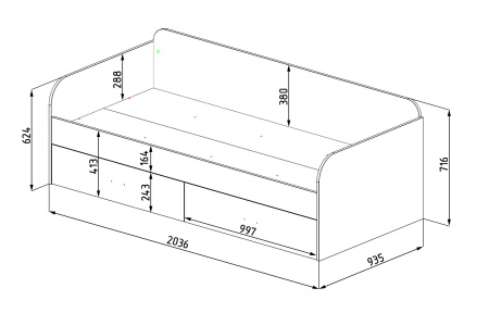 Кровать коллекции Формат 200х90 от Династия Kids