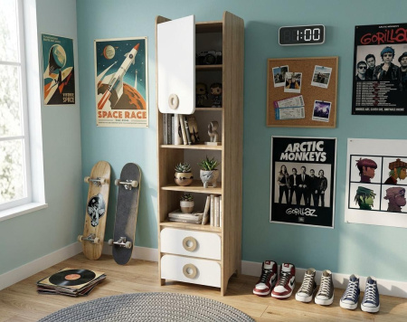 Комплект мебели коллекции Юниор (кровать + стол + пенал + шкаф + полка) от Династия Kids