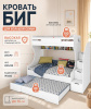 Кровать БИГ (дуб каньон + белый) 200х120 от Династия Kids