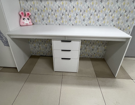 Стол для 2 детей Тандем 1800 мм (корпус дуб золотистый + фасады белые)  от Династия Kids