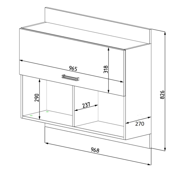 Полка навесная коллекции Престиж-1 от Династия Kids