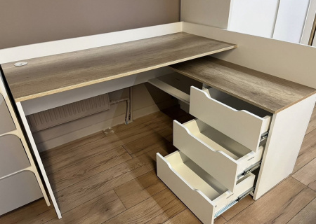 Компьютерный стол КСТ-1 (дуб каньон+белый)  от Династия Kids