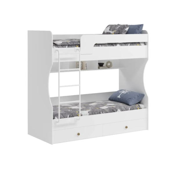 Кровать 2-х ярусная Омега (дуб сонома + белый) 190х80 от Династия Kids