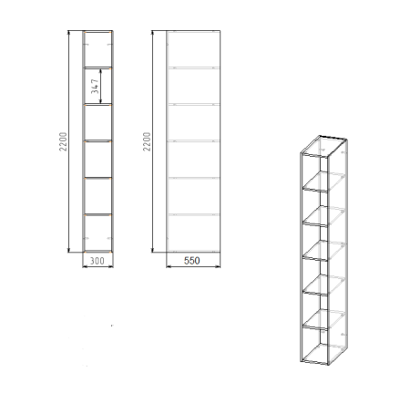 Комплект для 2 детей Брайт Золотистый: стол 2 шт. + стеллаж + полки 2 шт. от Династия Kids