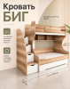 Кровать БИГ (дуб каньон + белый) 200х120 от Династия Kids