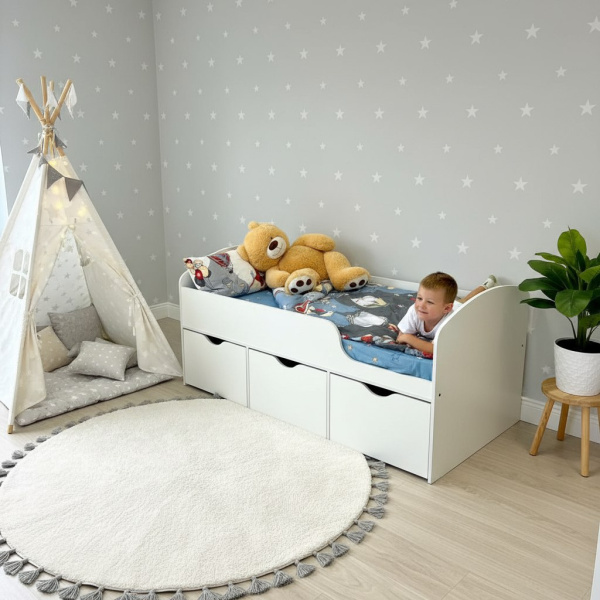 Кровать Малыш правая/левая (цвет: белый)