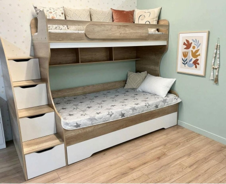 Двухъярусная кровать БИГ (цвет белый) 120х200 от Династия Kids