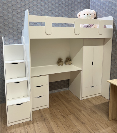 Кровать-чердак 180х80 Уют-2 (цвет белый) от Династия Kids