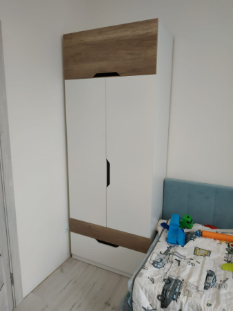 Шкаф коллекции Лайт Лофт (дуб каньон + белый) от Династия Kids