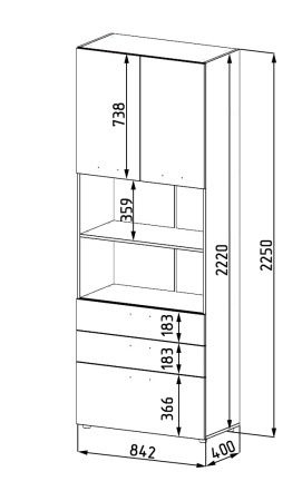Шкаф-пенал-1 Цветы New от Династия Kids