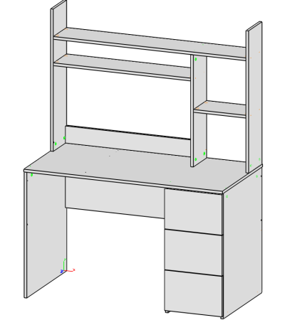 Стол письменный Практик 1200 мм (белый). Левый/правый от Династия Kids