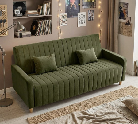 Диван раскладной Сэнд 120х190 с ящиком (велюр серый)