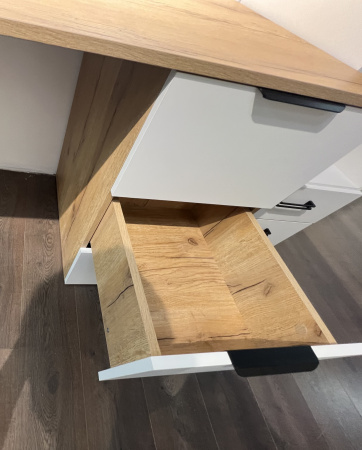 Комплект для 2 детей Брайт Золотистый: стол 2 шт. + стеллаж + полки 2 шт. от Династия Kids