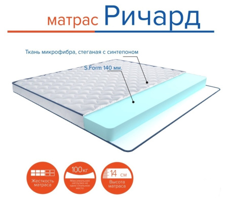 Матрас Ричард 190х90 (высота 14 см) от Династия Kids