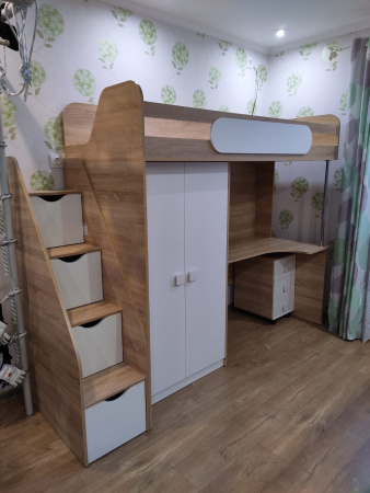 Кровать-чердак Колледж-2 (цвета разные) 200х90 от Династия Kids