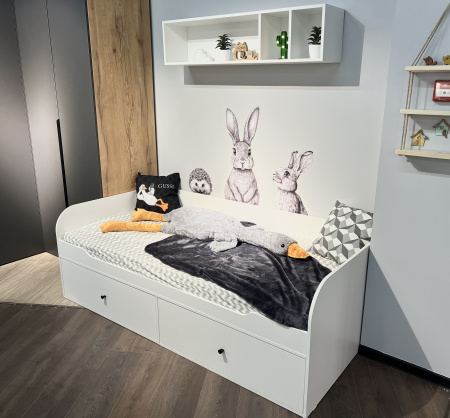 Комплект Норд для 2 детей с зонированием: кровати 190х90 + стеллаж от Династия Kids